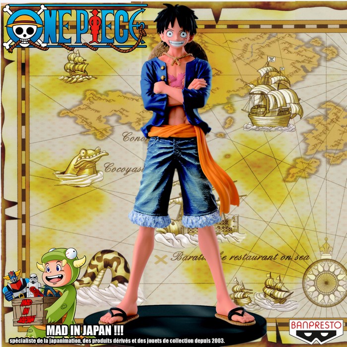 Luffy ของแท้ JP แมวทอง - Jeans Freak Banpresto [โมเดลวันพีช]