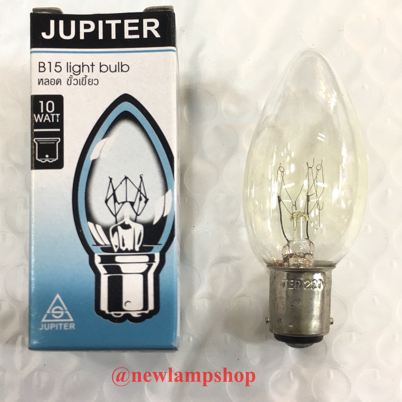 หลอดจำปาเขี้ยว 10W C9 B15 220-230V ยี่ห้อJupiter