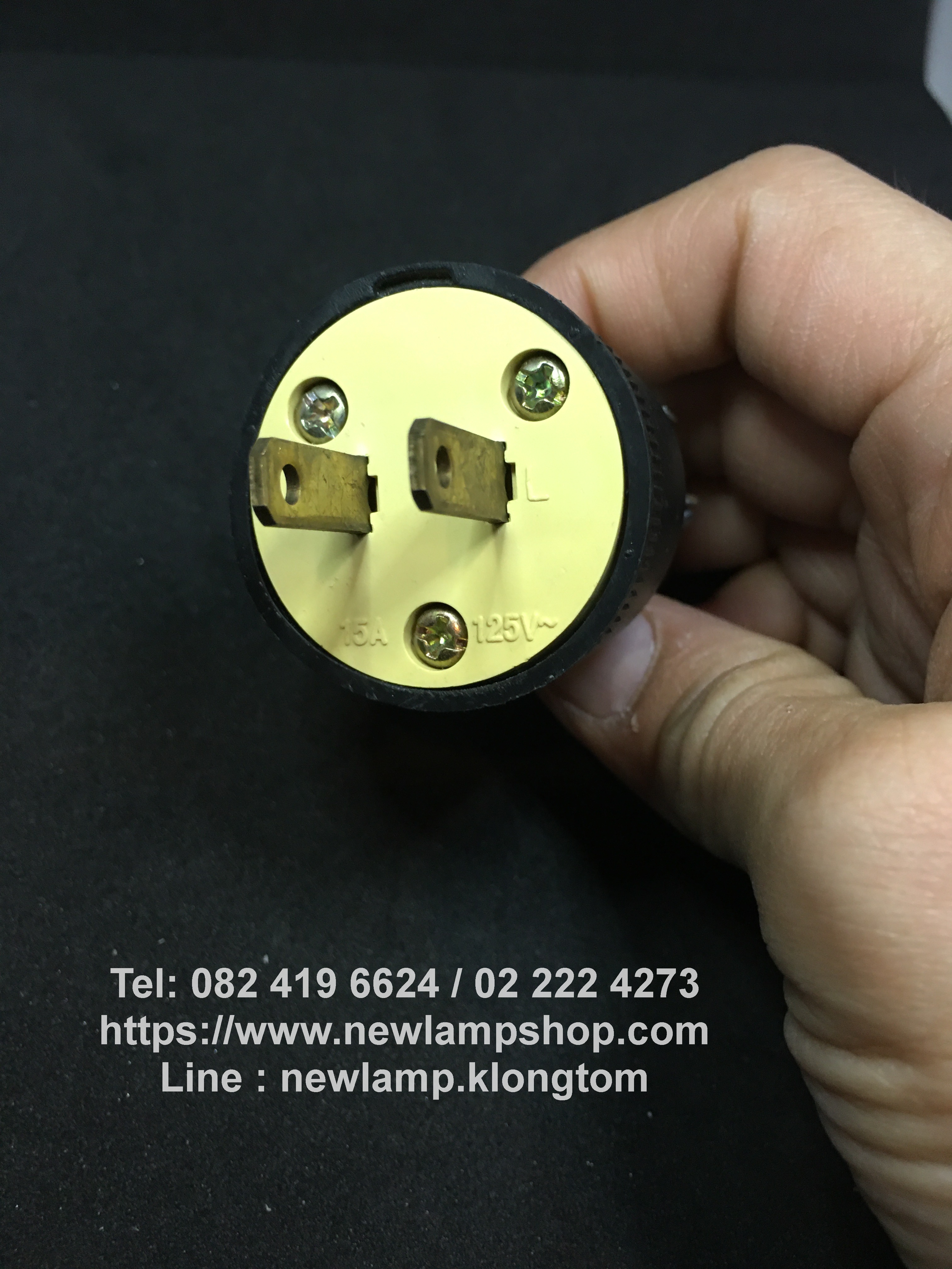 ปลั๊กยางมีห่วงตัวผู้ 2 ขาแบน