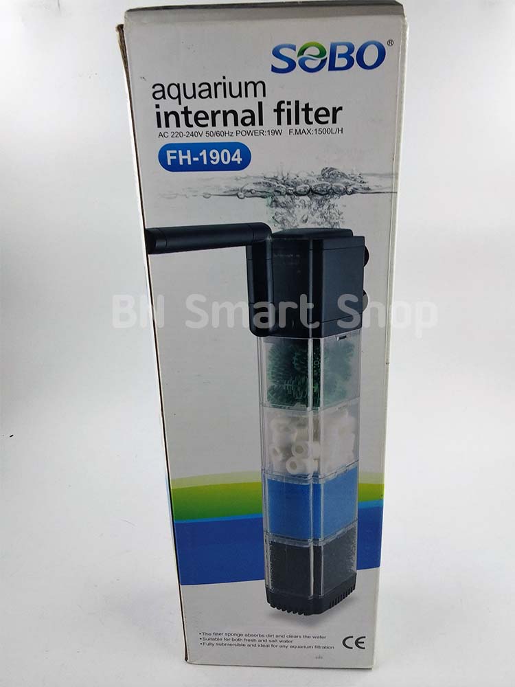 ปั้มน้ำพร้อมกรองภายในตู้ปลา SOBO FH-1904 วัสดุกรอง 4 ชั้น ปรับเปลี่ยนได้ตามชอบ