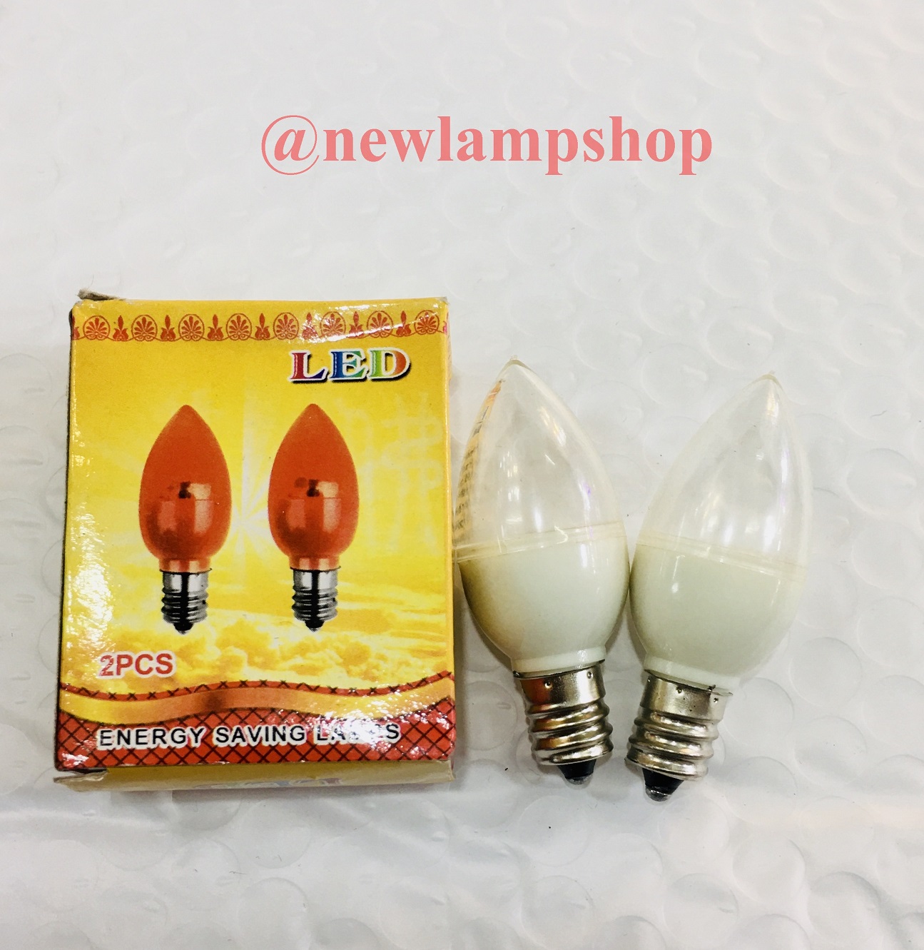 หลอดจำปา หลอดไฟศาลเจ้า LED 1W ขั้วE12 สีขาว กล่องนึงมี 2 ดวง