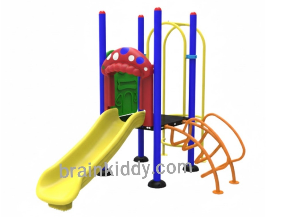 ชุดหอสไลด์-ปีนป่ายอนุบาล -4 เครื่องเล่นสนามเหล็ก เครื่องเล่นสนามกลางแจ้ง ของเล่น สั่งทำ 10-20 วัน ขนาด 180x290x200 ซม.