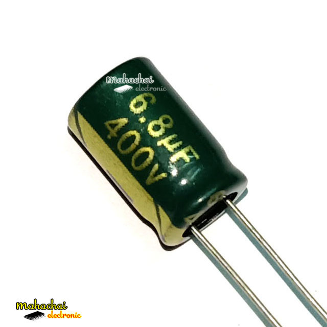 400v6.8uf 6.8uf400v คาปาซิเตอร์ อิเล็กโทรไลต์ ขนาด 8x12.5
