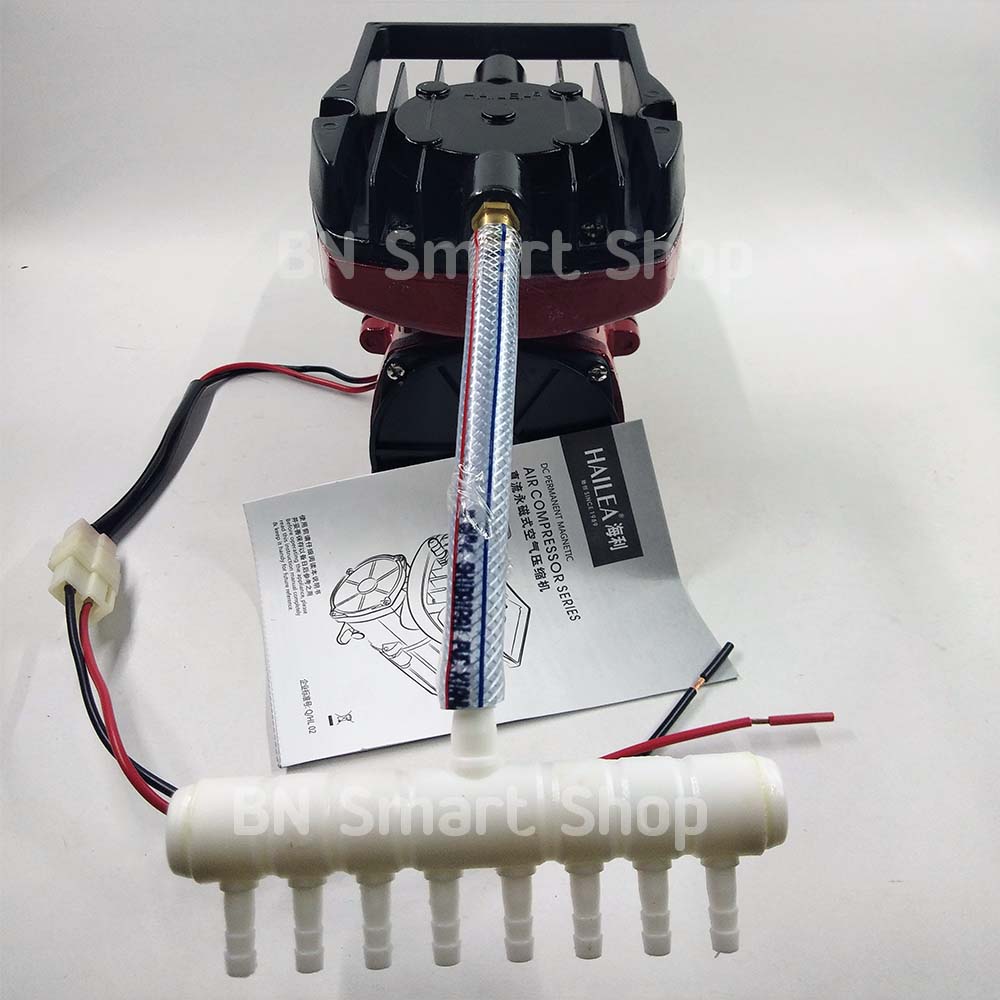 ปั้มลมต่อกับแบตเตอรี่รถ ไฟตรง DC 12 โวลท์ HAILEA ACO-006 กำลังไฟ 75 วัตต์ แถมฟรีสายยางและหัวทรายพร้อมใช้งาน