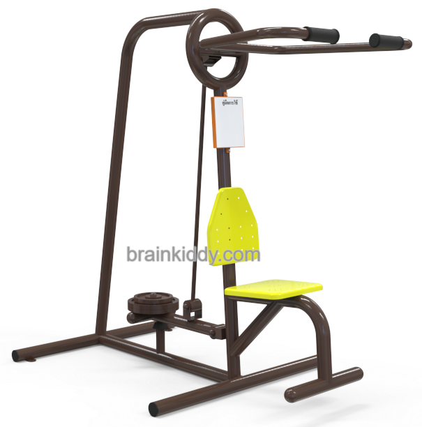 เครื่องออกกำลังกาย กลางแจ้ง ชุดอุปกรณ์ บริหารแขน หน้าอก หัวไหล่ แบบดึง ยกตุ้ม น้ำหนัก ลานกีฬา อเนกประสงค์ สนามกีฬา ขนาด 100x100x170 ซม.