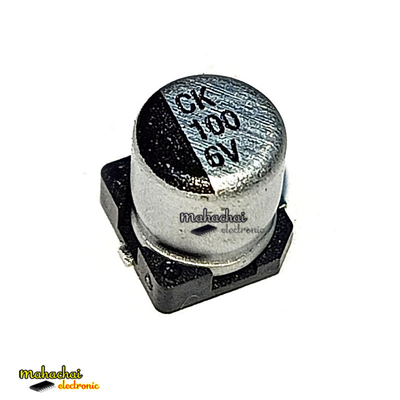 100uf 6v ตัวเก็บประจุอลูมิเนียมอิเล็กโทรไลต์ SMD 6V/ 100UF