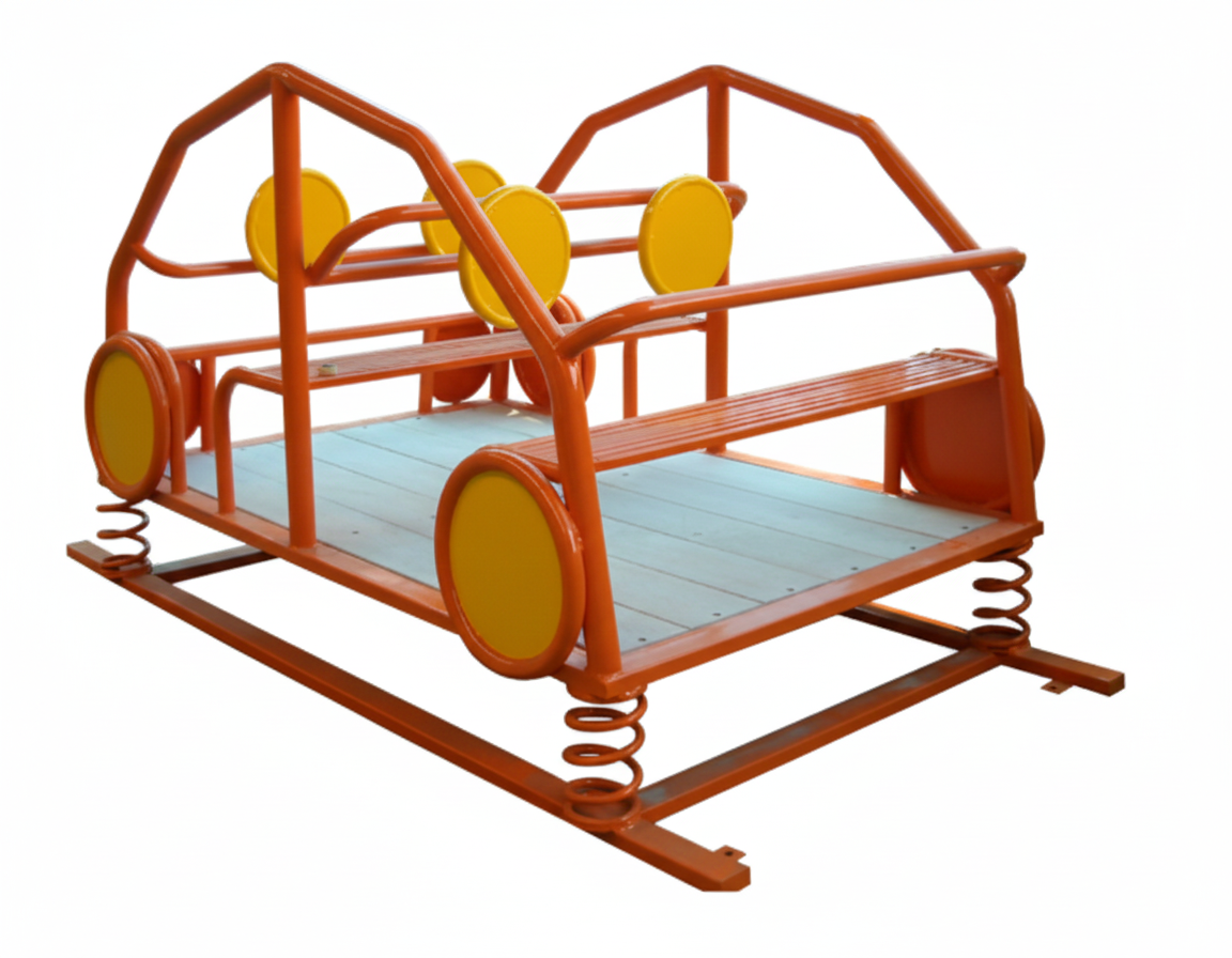 สปริงโยกรถ รถโยกเยก เครื่องเล่นสนามเหล็ก เครื่องเล่นสนามกลางแจ้ง ขนาด150x180x120 ซม.