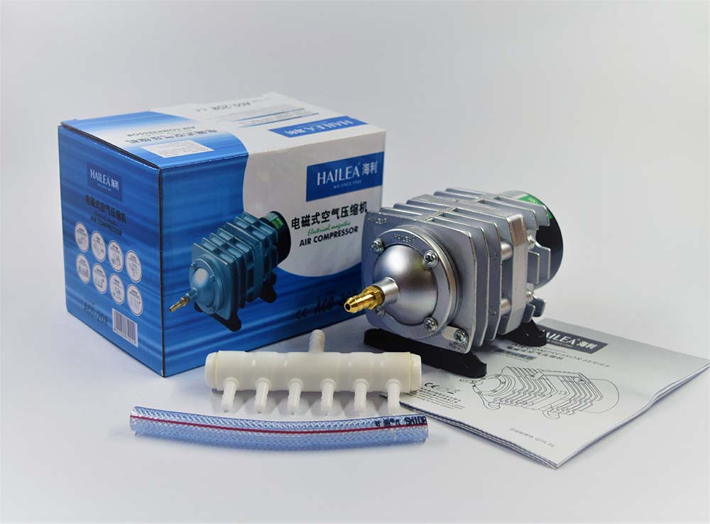 ปั้มออกซิเจน เติมอากาศ HAILEA รุ่น ACO-208 กำลังไฟ 25 Watt ต่อใช้งานได้ขั้นต่ำ 6 หัว