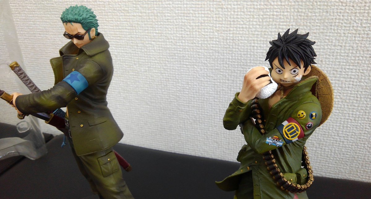 Luffy & Zoro Military Style ของแท้ JP แมวทอง - Ichiban Kuji Banpresto [โมเดลวันพีช] (2 ตัว)