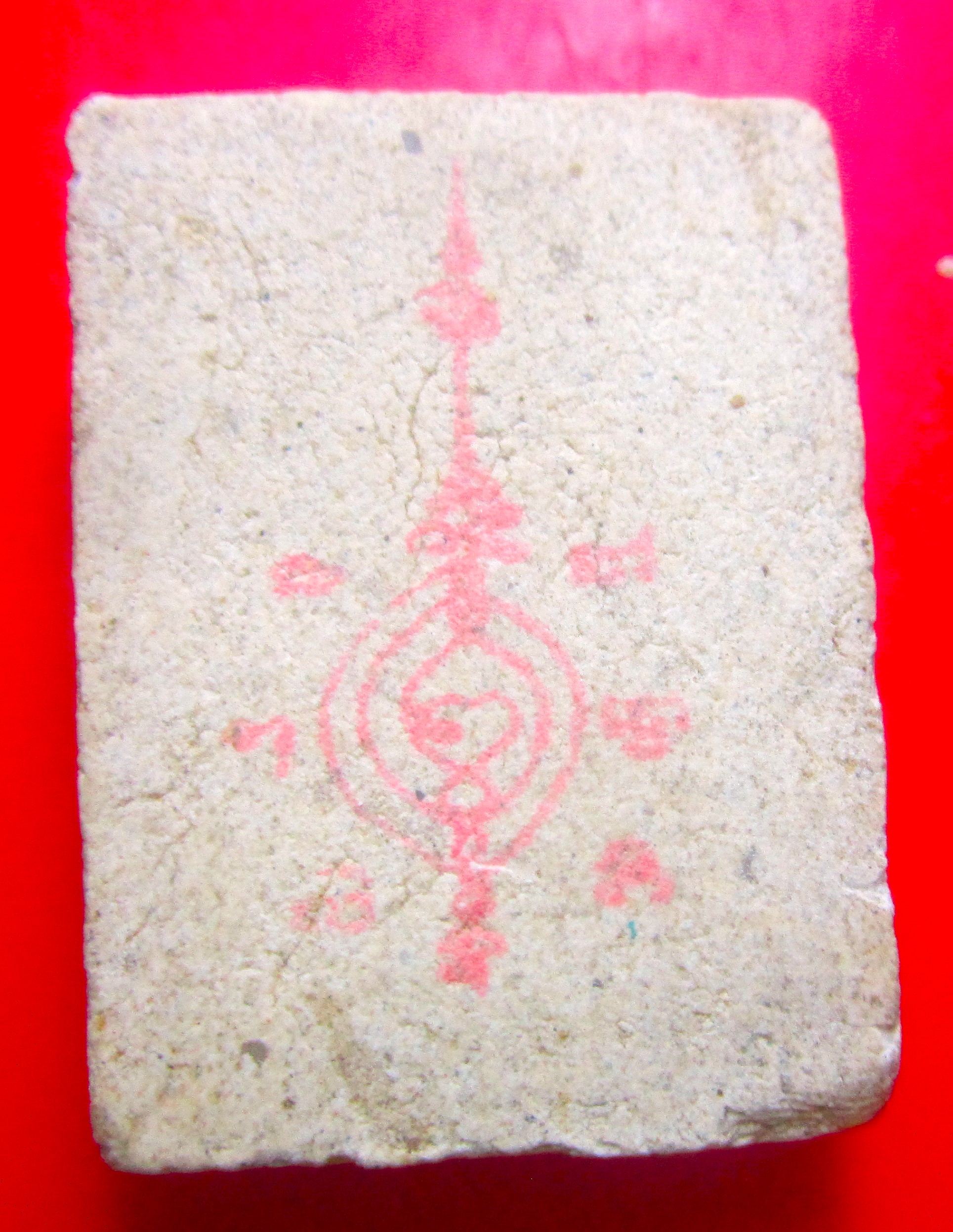 พระสมเด็จ3ชั้นกรอบกระจก หลัง ปั๊มยันต์แดง ไม่ทราบที่