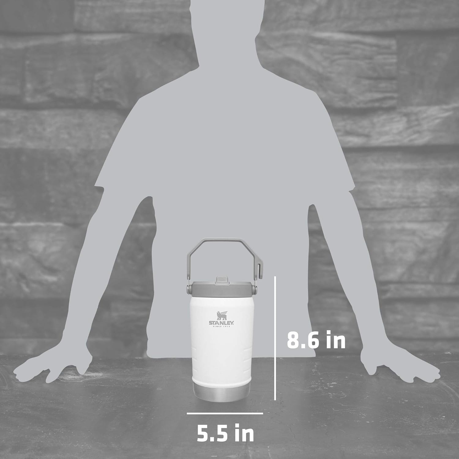 Classic Flip Straw Jug 40Oz Polar White