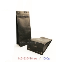 ถุงซิปคราฟท์ดำ ขยายข้าง 14.5*33.5*10 ซม. (1000g.)