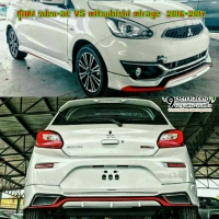 9DEN-AC ชุดรอบคัน+สปอยเลอร์ 5ชิ้น มีท่อโครเมี่ยม VS MITSUBISHI MIRAGE 2016-ON [ทะลุขีดจำกัดความแรง!]