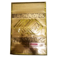 ที่รองจานเสื่อกก แผ่นรองแก้วน้ำ ขนาด 30x46 ซม. แบบ 6 ที่นั่ง สีเขียวขี้ม้า