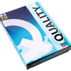 กระดาษถ่ายเอกสาร [Quality] 70g A3 กล่องฟ้า (500 แผ่น)