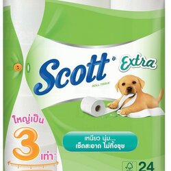 กระดาษชำระม้วนเล็ก [SCOTT] Extra Super Jumbo (24ม้วน/แพ็ค)