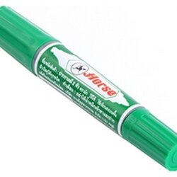 ปากกาเคมี 2 หัว [ตราม้า] เขียว