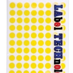 สติ๊กเกอร์กระดาษวงกลม [ลาเท็กซ์] C-304 9 มม. สีเหลือง