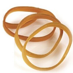 หนังยางวงใหญ่สีเหลืองขนาด 2" ตัดหนา 5mm. 500 กรัม