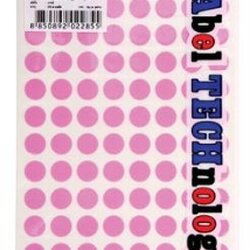 สติ๊กเกอร์กระดาษวงกลม [ลาเท็กซ์] C-304 9 มม. สีชมพู