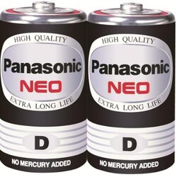 ถ่านไฟฉาย [PANASONIC] D Neo R20NT/2SL สีดำ (2ก้อน/แพ็ค)