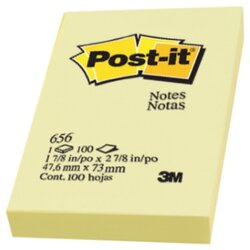 โพสต์อิท [3M] No.656 2"*3" สีเหลือง (100แผ่น/เล่ม)
