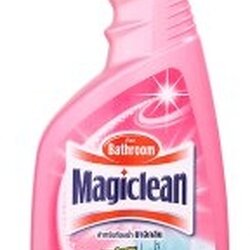 สเปรย์ทำความสะอาดห้องน้ำ [มาจิคลีน] สีชมพู 500มล. หัวฉีด