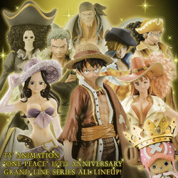 Straw Hat Pirates 15th Set ของแท้ JP แมวทอง - Grandline Men / Lady Banpresto [โมเดลวันพีช] (9 ตัว)