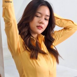 เสื้อเชิ้ตผู้หญิง สีเหลือง (Yellow) สลิมฟิต เข้ารูป แขนยาว เสื้อเชิ้ตทำงาน เสื้อยูนิฟอร์ม แบรนด์ 8SHIRT slim fit shirt พร้อมส่ง