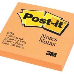 โพสต์อิท [3M] No.654 3"*3" สีส้ม (100แผ่น/เล่ม)