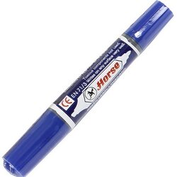 ปากกาเคมี 2 หัว [ตราม้า] น้ำเงิน