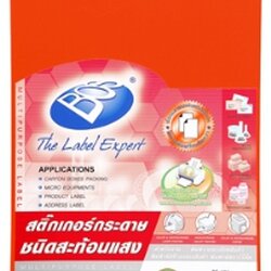 สติ๊กเกอร์กระดาษสะท้อนแสง [BOS] A4 No.A6 สีแดงสด (30แผ่น/ห่อ)