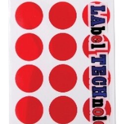 สติ๊กเกอร์กระดาษวงกลม [ลาเท็กซ์] C-300 25 มม. สีแดง