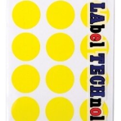 สติ๊กเกอร์กระดาษวงกลม [ลาเท็กซ์] C-300 25 มม. สีเหลือง
