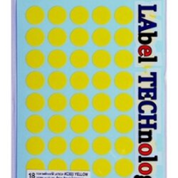 สติ๊กเกอร์กระดาษวงกลม [ลาเท็กซ์] C-303 12 มม. สีเหลือง