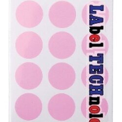 สติ๊กเกอร์กระดาษวงกลม [ลาเท็กซ์] C-300 25 มม. สีชมพู