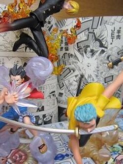 Super Effect Set ของแท้ JP แมวทอง - Super Effect Banpresto [โมเดลวันพีช] ( 3 ตัว )