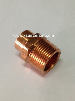 ข้อต่อตรงทองแดง เกลียวนอก 1/2 x 3/8 นิ้ว