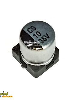 35V10UF SMD ตัวเก็บประจุอลูมิเนียมอิเล็กโทรลีติค CK 35V10UF 5 * 5.4 มิลลิเมตร ตัวเก็บประจุไฟฟ้า