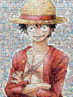 Luffy Mosaic Art ของแท้ JP แมวทอง - Jigsaw Puzzle Ensky [จิ๊กซอว์วันพีช]