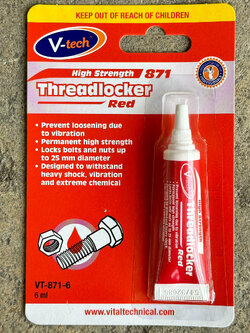 กาวล็อคเกลียว V-TECH VT-8716 สีแดง 6 ML