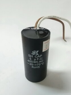 (ยกเลิก - แทนด้วย 013185) แคปพัดลม แบบกลม (ทรงกระบอก) ขนาด 3 MFD (350/400/450VAC)