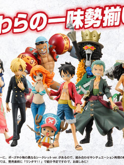 Straw Hat Pirates New World Set ของแท้ JP แมวทอง - Half Age Characters Bandai [โมเดลวันพีช] (9 ตัว)