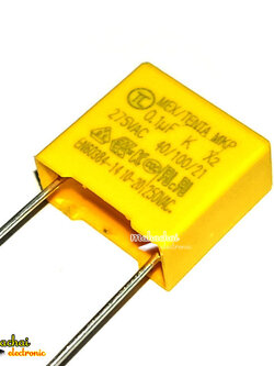 275V 0.1UF ตัวเก็บประจุ X2 104K pitch 10 mm. TENTA (แบรนด์ TC)