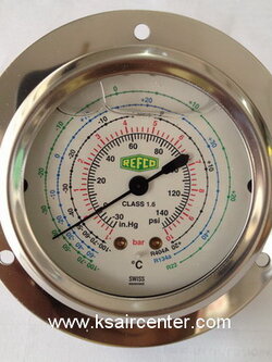 (ยกเลิก-แทนด้วย 001188) หัวเกจชาร์จน้ำยา REFCO แบบบรรจุน้ำมัน