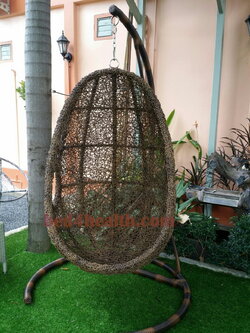 กระเช้า- ชิงช้าหวายเทียม พร้อมโครงเสา(ไม่รวมเบาะ)