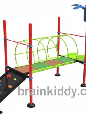 PG-SI-01 อุโมงค์ +ปีนป่าย+ สไลเดอร์ เครื่อเล่นสนามเหล็ก เครื่องเล่นสนามกลางแจ้ง ของเล่น สั่งทำ 10-20 วัน ขนาด100x400x200 ซม.