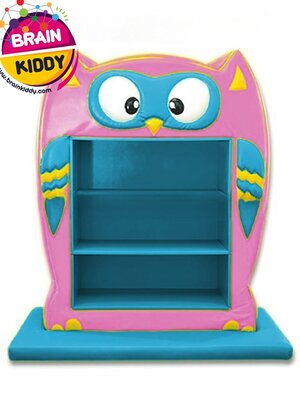 ชั้นวางนกฮูกสีหวาน เฟอร์นิเจอร์เด็ก ,ชั้นวางของไม้,ตู้ไม้, ชั้นวางของเด็ก, โรงเรียนอนุบาล, เนอสเซอรี่, ห้องเด็กเล่น, kidszone พร้อมส่ง