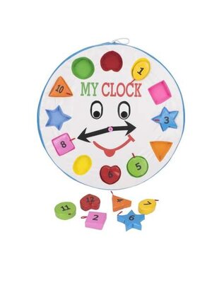 ชุดนาฬิกาสอนบอกเวลาขนาดใหญ่ รูปทรงเรขาคณิต ของเล่นเสริมทักษะ สื่อการสอนเด็กปฐมวัย สื่อการสอนเด็กอนุบาล