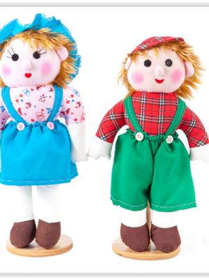 1301 ตุ๊กตาผ้า ขนาด 13" ชาย-หญิง ตัวละ ของเล่นเสริมพัฒนาการ ,ของเล่นเสริมทักษะ,ของเล่นเด็ก, สื่อการสอนอนุบาล